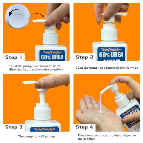 Miniatura 5 de Crema de urea 60% – Crema de pies de urea con calcetines hidratantes para el talón para manos secas agrietadas, 60 por ciento para pies de máxima