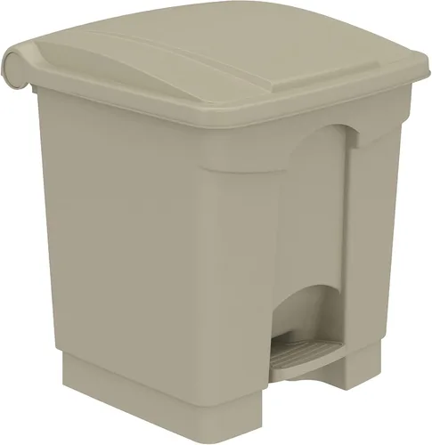 Safco Cubo de basura de plástico para interiores, eliminación de manos libres, 8 galones, color marrón