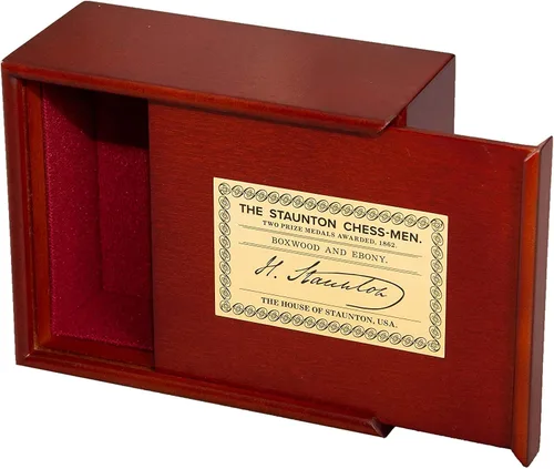 House of Staunton - Caja de ajedrez con tapa deslizante - Tamaño de biblioteca