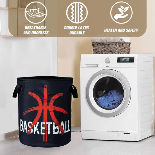 Miniatura 7 de Cesta de lavandería de baloncesto cesta de pelota plegable de tela Oxford divertida bolsa de lona cesta de almacenamiento de ropa organizador