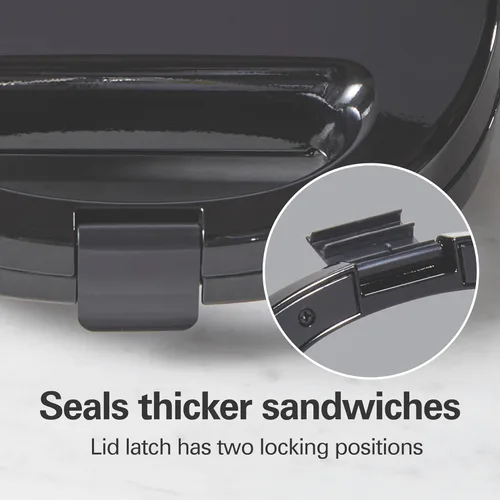 Miniatura 5 de Hamilton Beach Parrilla Eléctrica Sellada para Hacer Sándwiches con Placas Antiadherentes sin PFAS, Hace Tostadas Francesas Rellenas, Omelettes