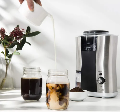 Miniatura 2 de BRIM Molinillo de café cónico, muele uniformemente granos para 1-17 tazas de café, cuenta con recipiente de frijoles extraíble, 17 ajustes precisos