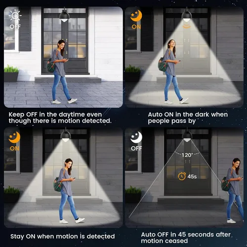 Miniatura 2 de Bombillas con sensor de movimiento, 13 W (equivalente a 100 W) detector de movimiento activado automáticamente desde el atardecer hasta el amanecer