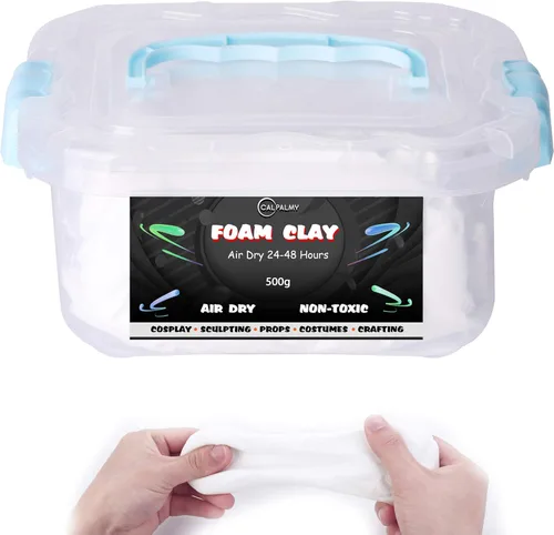 Miniatura 22 de CALPALMY Arcilla seca al aire (bolsa de 1.1 libras) – Arcilla de espuma blanca moldeable para cosplay – Arcilla suave de secado al aire para niños