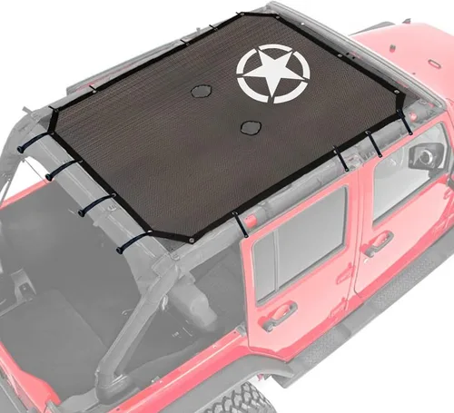 Miniatura 10 de Sombrilla para 2007-2018 Jeep Wrangler JK JKU de 2 puertas y 4 puertas frontales, malla para parasol, JK, JK Unlimited, Sport, Sport S, Sahara