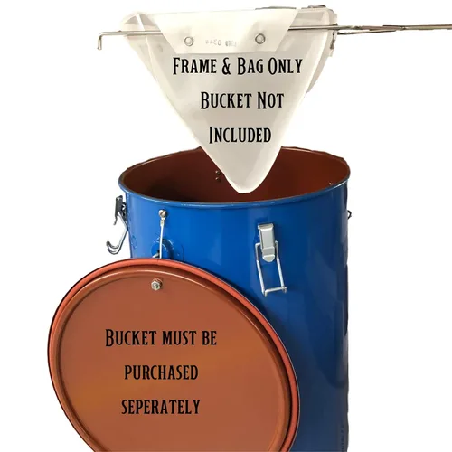 Miniatura 11 de MirOil Cubo de grasa de aceite de 5 galones y olla de filtro, recipiente plateado para freidora con cierre de tapa y clip de bloqueo, olla