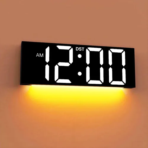 Miniatura 15 de JALL Reloj de pared digital grande de 22'', pantalla de números LED grande, DST, luz nocturna para aula, sala de estar, dormitorio, montado, regalo