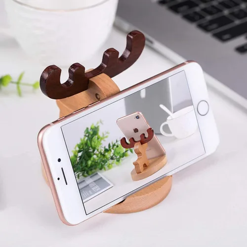 Miniatura 5 de Soporte de madera para teléfono celular, tableta, soporte de muelle, organizador de montaje en cuna, estación de carga, mesita de noche, escritorio