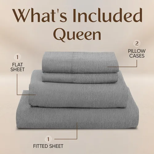Miniatura 332 de Utopia Bedding Juego de sábanas Queen – Sábanas de 4 piezas para cama tamaño Queen, microfibra suave y transpirable, incluye 1 sábana bajera, 1 Gris