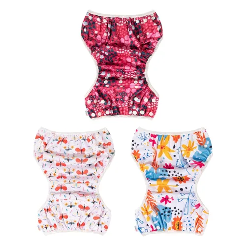 Miniatura 90 de Alva, Pañales de bebé para nadar, paquete de 2 unidades, talle único, reutilizable, lavable y ajustable de 0 a 36 meses. Tamaño de 10 a 40 lbs