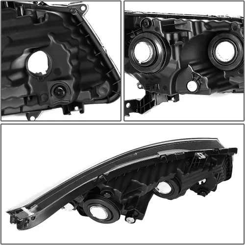 Miniatura 5 de DNA MOTORING Faros delanteros de proyector estilo OE compatibles con Honda Accord 2-Dr Coupe 08-12, negro/ámbar, HL-OH-HA082D-BK-AM-T2