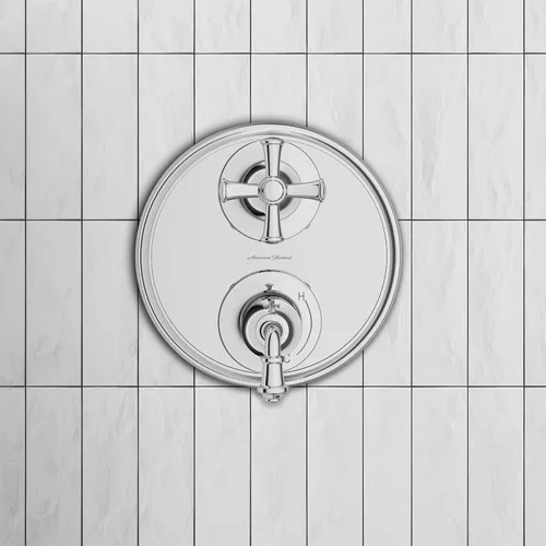 Miniatura 5 de American Standard TU052740.002 Delancey - Desviador de ducha integrado con 2 manijas solamente, cromo pulido Cromado