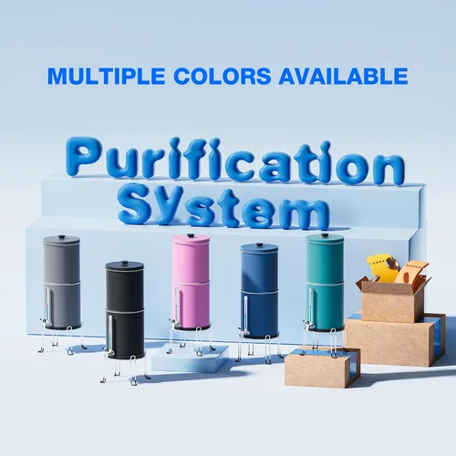 Miniatura 2 de Purewell Sistema de filtro de agua por gravedad de ultrafiltración de 3 etapas de 0.01 μm, sistema de encimera de acero inoxidable 304 con 2
