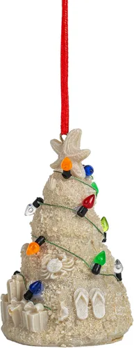 Miniatura 2 de White Sand Beach Árbol de Navidad con luces Tropical Nautical Ornmanets