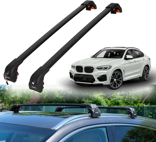 Miniatura 24 de ERKUL Barras transversales de techo para BMW X1 F48 2016-2022 Barras transversales de aluminio con cerradura antirrobo para el techo Compatible