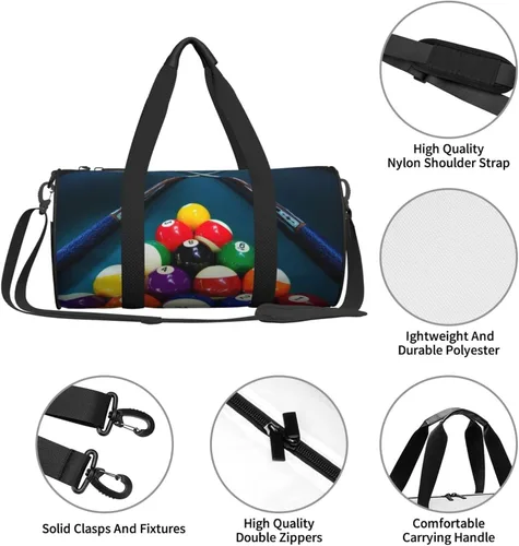 Miniatura 6 de CARRDKDK Bolsa cilíndrica de viaje de gran capacidad, bonita bolsa de deporte de gimnasio que puede sostener zapatos para mujeres y hombres, bolsa