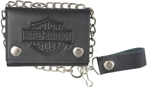 Harley-Davidson XML3517-BLK - Cartera para hombre con logotipo de B&S, color negro