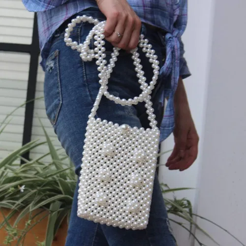 Miniatura 5 de LETODE Bolso de mano de lujo con borlas para mujer, bolso de mano de imitación para boda