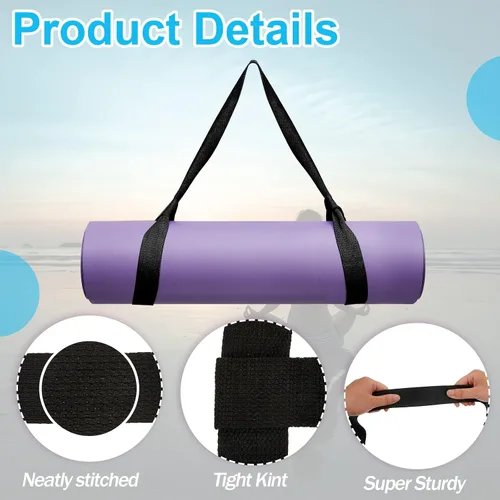 Miniatura 3 de Deekin 4 correas para esterilla de yoga para llevar esterilla de yoga, soporte ajustable grueso para ejercicio, banda de estiramiento de algodón