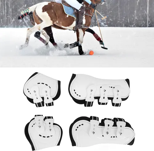 Miniatura 2 de Zerodis 4 botas de caballo, botas de tendón de caballo con frente abierto, botas ajustables y ligeras para pierna de caballo con correas de hebilla