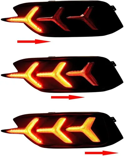 Miniatura 5 de Lámparas de reflector de parachoques LED con lente roja compatibles con Honda Civic LX EX Touring Sedan 2016-2021 - Luz de freno trasera y luz