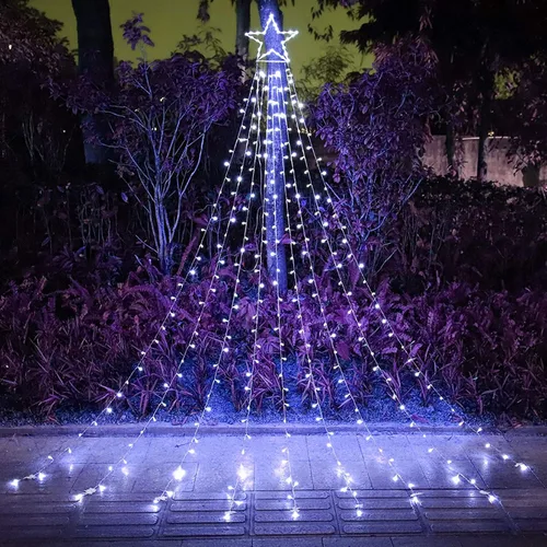 Miniatura 12 de Decoración al aire libre para Navidad (nueva), 320 luces LED colgantes centelleantes en forma de hadas para decoración de árbol al aire libre