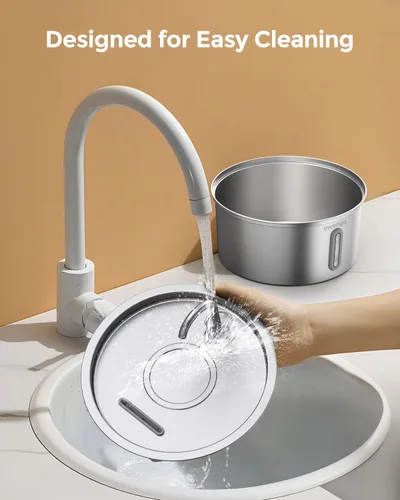 Miniatura 8 de Fuente de agua para gatos de acero inoxidable: fuente para gatos de 108 oz/3.2 L para beber Dispensador de tazón de agua silencioso para gatos