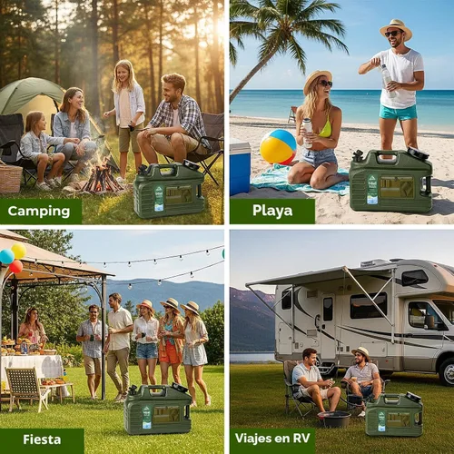Miniatura 5 de Jarra de agua de 5 galones con bomba, contenedor de agua para campamento, dispensador de agua portátil sin BPA con espiga, jarra de agua grande a