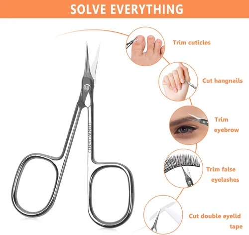 Miniatura 4 de THRAU Tijeras de cutícula extrafinas para mujeres y hombres, acero inoxidable profesional con punta puntiaguda precisa, cuchillas de aseo, manicura