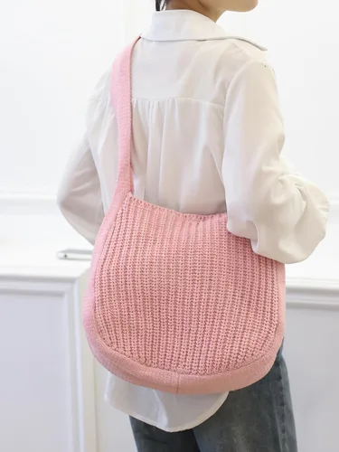 Miniatura 64 de ENBEI Bolsos de hombro para mujer Bolsos de ganchillo Bolso de punto grande Bolso de mano estético para la escuela lindo Bolsas de mano Bolsa