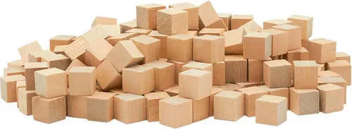 Cubos de madera para bricolaje de 5/8 pulgada, paquete de 50 bloques de madera pequeños en bruto, bloques de madera sin terminar para manualidades,