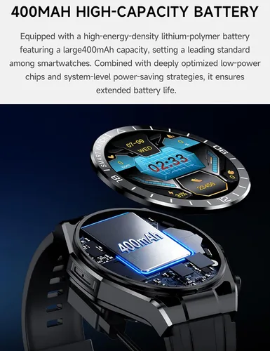 Miniatura 8 de Reloj inteligente con auriculares, llamadas Bluetooth puede responder y hacer llamadas, rastreador de fitness deportivo con paso, material metálico