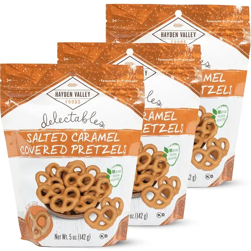 Miniatura 22 de Hayden Valley Foods Pretzels cubiertos con sabor a yogur de arándanos Bolsas de 5 onzas (paquete de 3) Sin sabores artificiales, conservantes