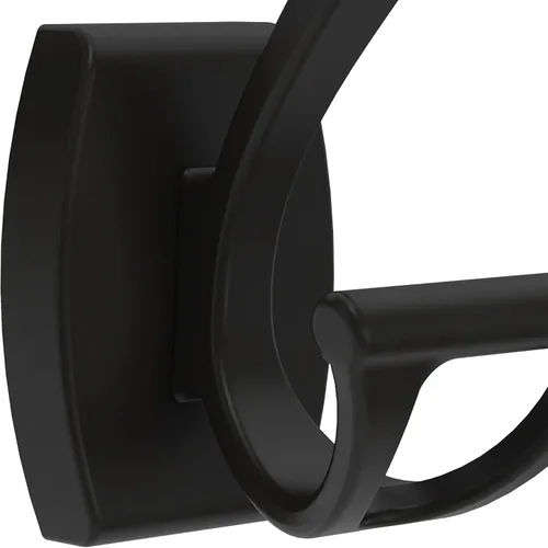 Miniatura 3 de Ganchos para batas Delta Dansant (1 paquete) de color negro mate con doble J montados en la pared, soporte de 2 puntas, accesorios de baño DAN35-MB
