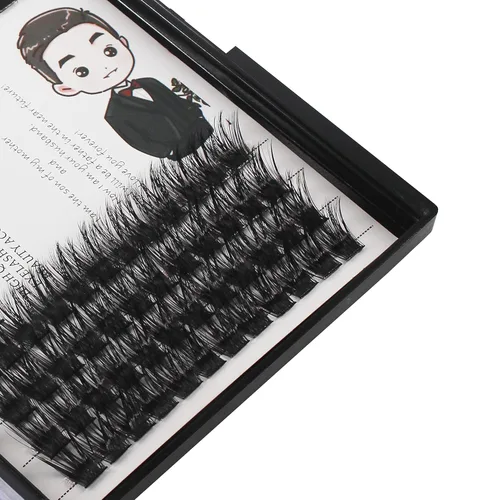 Miniatura 2 de Bodermincer 84 racimos de pestañas postizas en racimo D, pestañas postizas de volumen, extensiones de pestañas naturales, efecto 3D, banda unida