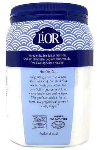 Miniatura 2 de LiOR Sal marina fina, sal marina roja natural Tarro de chef de sal marina kosher, Kosher para Pascua 35.2 onzas