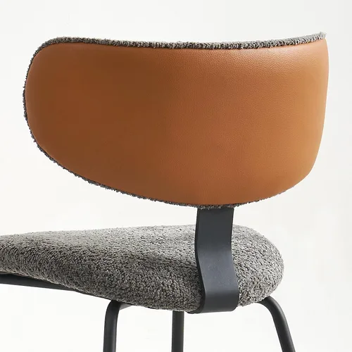 Miniatura 5 de GrandNoor Modern Boucle - Juego de 2 sillas de comedor de piel sintética, respaldo curvado, sillas de comedor tapizadas con patas de metal