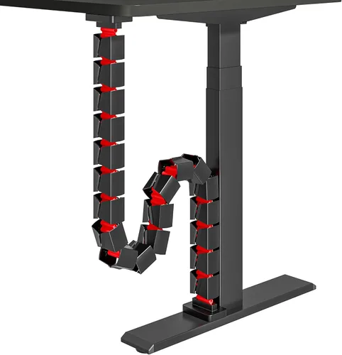 Miniatura 14 de ARES WING Columna de gestión de cables debajo del escritorio, organizador de cables de vértebras con abrazadera para escritorio de pie, organizador