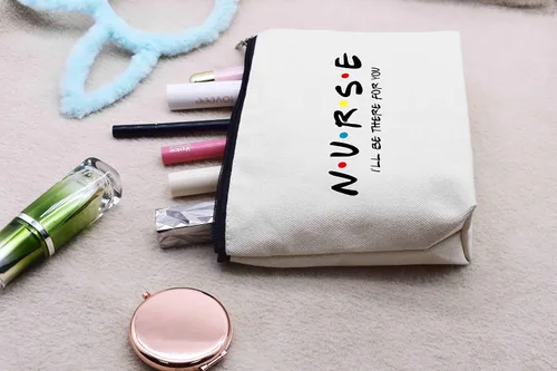 Miniatura 7 de LIBIHUA Bolsa de maquillaje Bolsa de cosméticos Bolsa de viaje, Enfermera estaré ahí para ti, 331-enfermera estaré ahí para ti