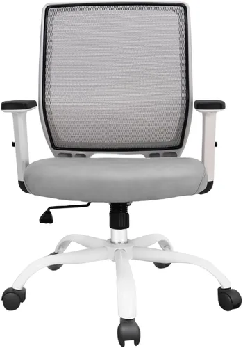 Miniatura 10 de Silla ergonómica de oficina, silla de escritorio de malla para el hogar con brazos ajustables, sillas de computadora con respaldo medio para Negro