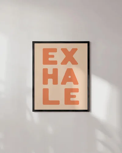 Miniatura 5 de HAUS AND HUES Inhala Exhala Arte de pared y póster de yoga – Impresiones de exhalación de inhalación y citas de yoga, decoración de pared, póster