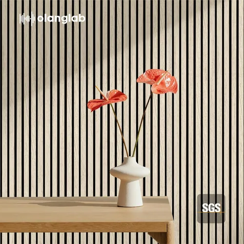 Miniatura 9 de Olanglab - Paquete de 4 paneles de pared 3D acústicos de listones de madera, 94.5 x 12.6 pulgadas cada uno, para decoración de pared