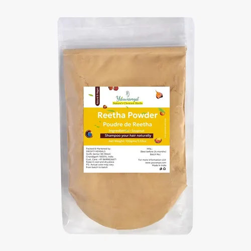 Reetha/Aritha/Soapnut (Sapindus mukorossi) en polvo, limpiador y nutritivo natural para el cabello - 3.53 oz