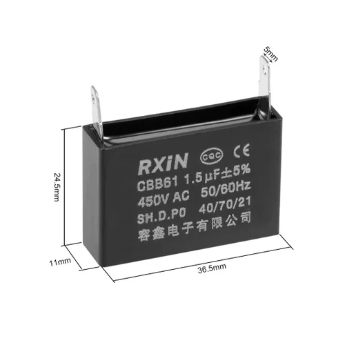 Miniatura 2 de uxcell Condensador de ventilador de techo CBB61 1.5uF 450 V AC Condensadores de película de polipropileno metalizado de un solo inserto 1.457 x