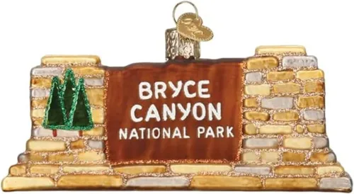 Old World Christmas - Adorno de vidrio soplado del Parque Nacional Bryce Canyon para árbol de Navidad, decoración festiva hecha a mano, colección de