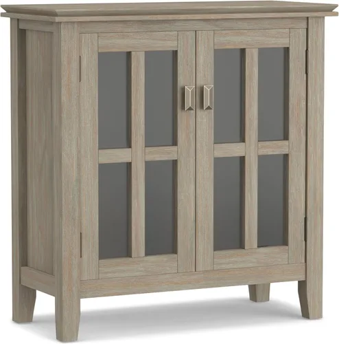 Miniatura 13 de SIMPLIHOME Armario de almacenamiento artesanal, gabinete de almacenamiento bajo de madera maciza de 30 pulgadas de ancho en marrón miel, gabinete
