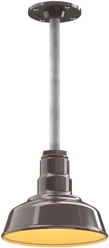 Miniatura 46 de Steel Lighting Co. Inglewood - Lámpara de granero Lámpara montada en el techo Cúpula redonda de 8 pulgadas vástago inclinado de 12 pulgadas