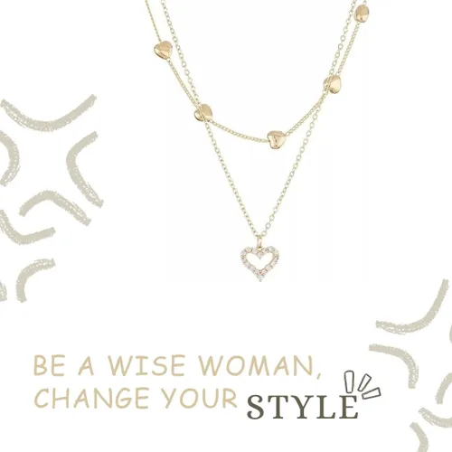 Miniatura 7 de Collar de corazón de oro para mujer, colgante de corazón para niñas, collar de moda para adolescentes, joyería chapada en oro real de 14 quilates