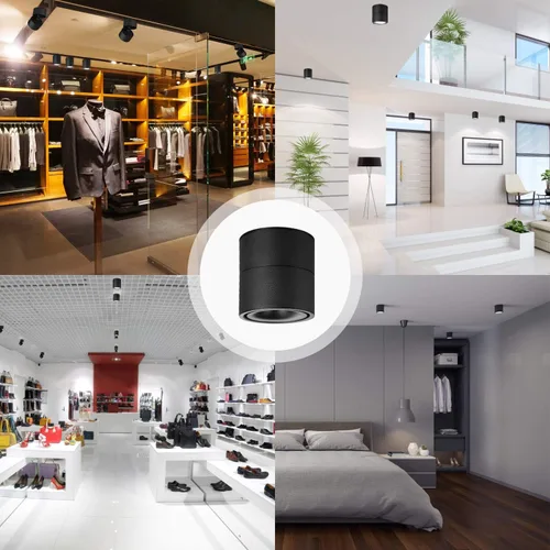 Miniatura 5 de Foco LED de techo - Luz de pared 360° ajustable Luz de techo 10W COB Iluminación LED Lámpara de pared o Foco Luz blanca fría 6000K / Luz blanca Negro