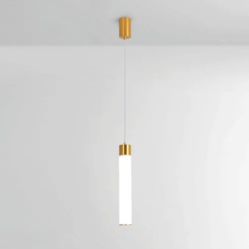 Miniatura 8 de Lámpara colgante de metal de tubo largo para isla de cocina, lámpara colgante de acrílico blanco, moderna de 6000 K, luces colgantes para bar